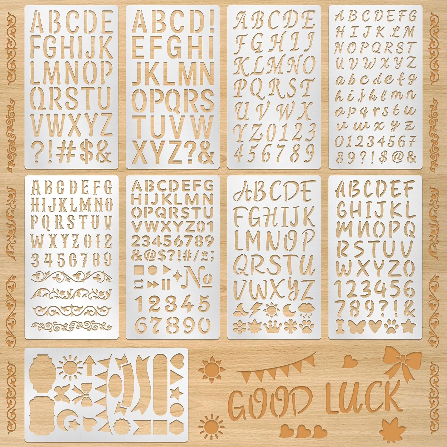 Art Craft Letter A - 9 sztuk metalowych szablonów z literami