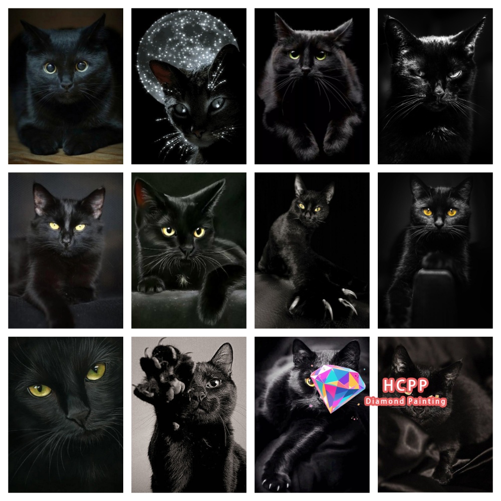 Art Craft Animals - Zestaw do malowania diamentami Czarny Kot,