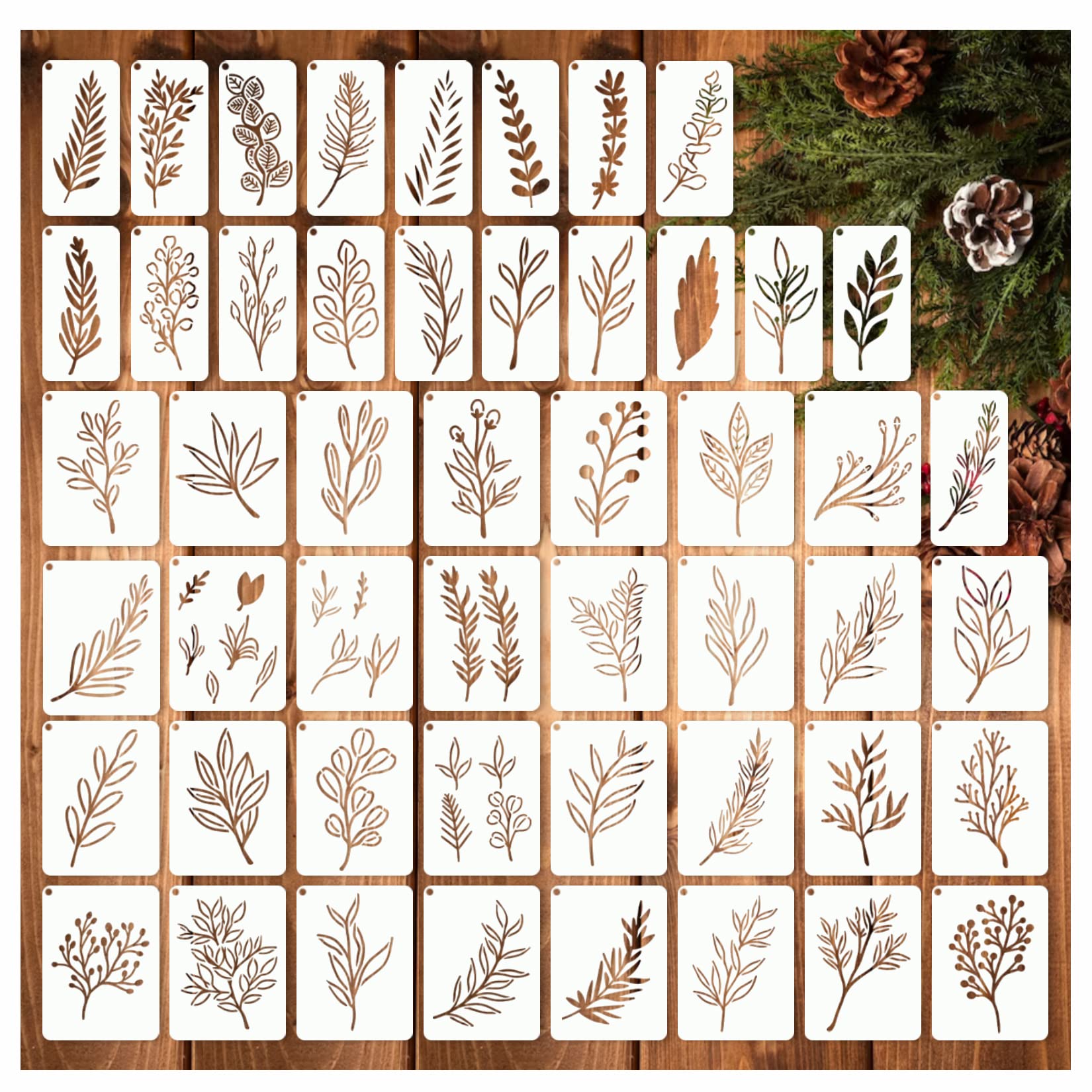 Art Craft Using Leaves - 50 sztuk szablonów do rękodzieła z