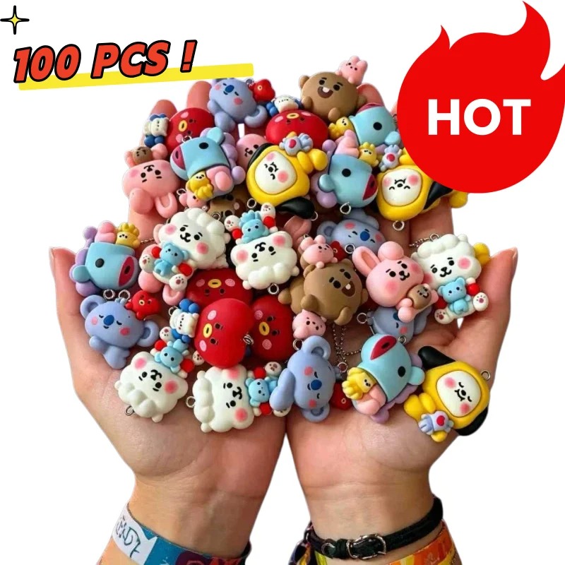 Art Craft Diy - 7 szt. BT21 Żywiczne Charmsy z