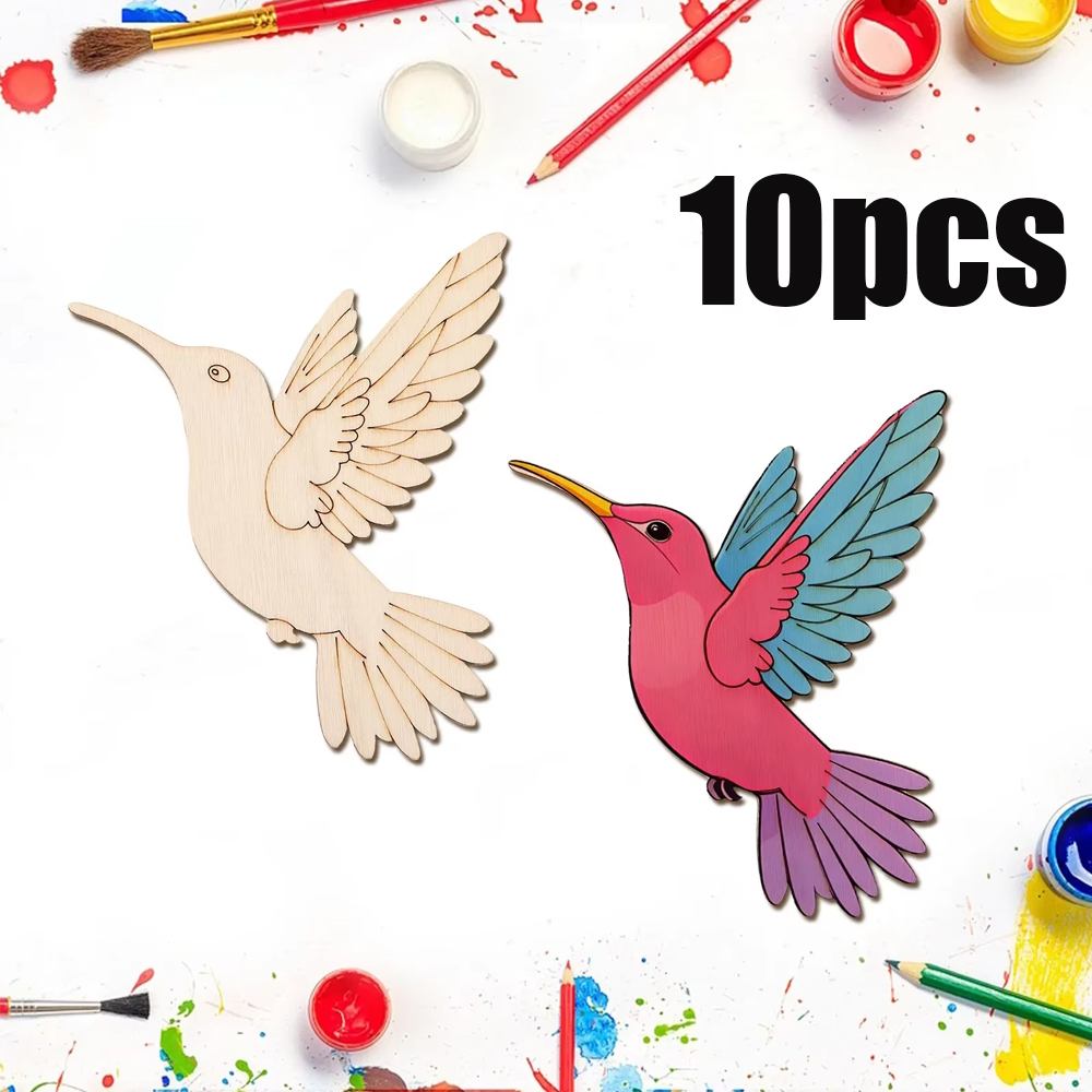 Art Craft Animals - 10 szt. Niedokończonych drewnianych wycinanych kształtów