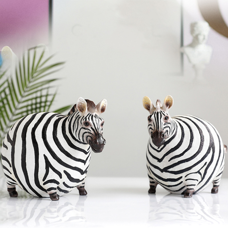 Art Craft Zebra - Nordycki kreatywny żywica śliczna gruba figurka