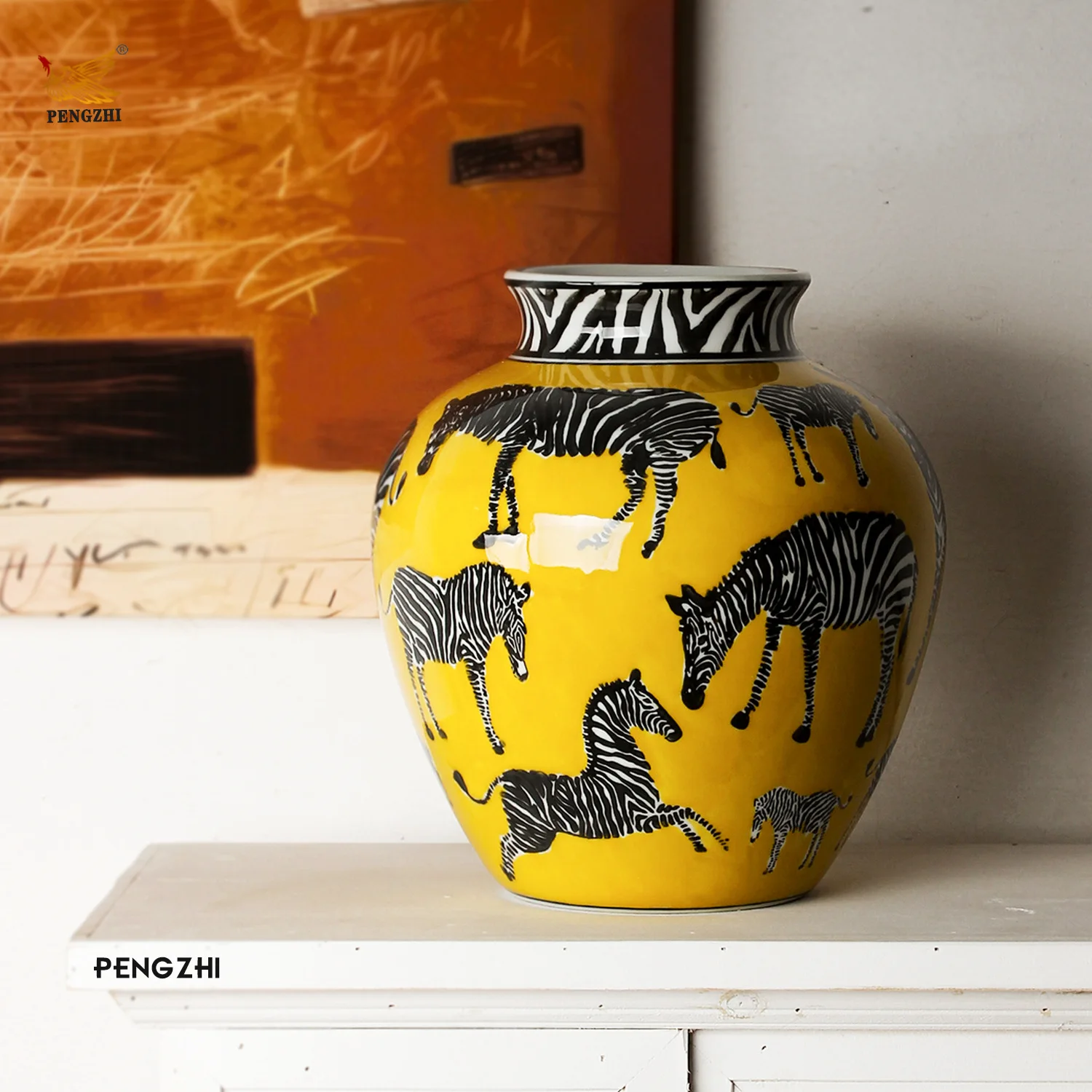 Art Craft Zebra - Kreatywny ceramiczny wazon z wzorem zebry,