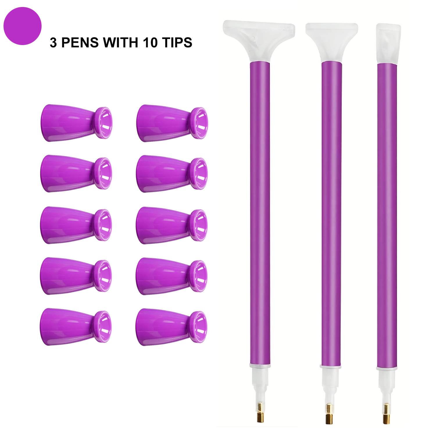 Art Craft Accessories - 10 Silikonowych Końcówek i 3 Pióra