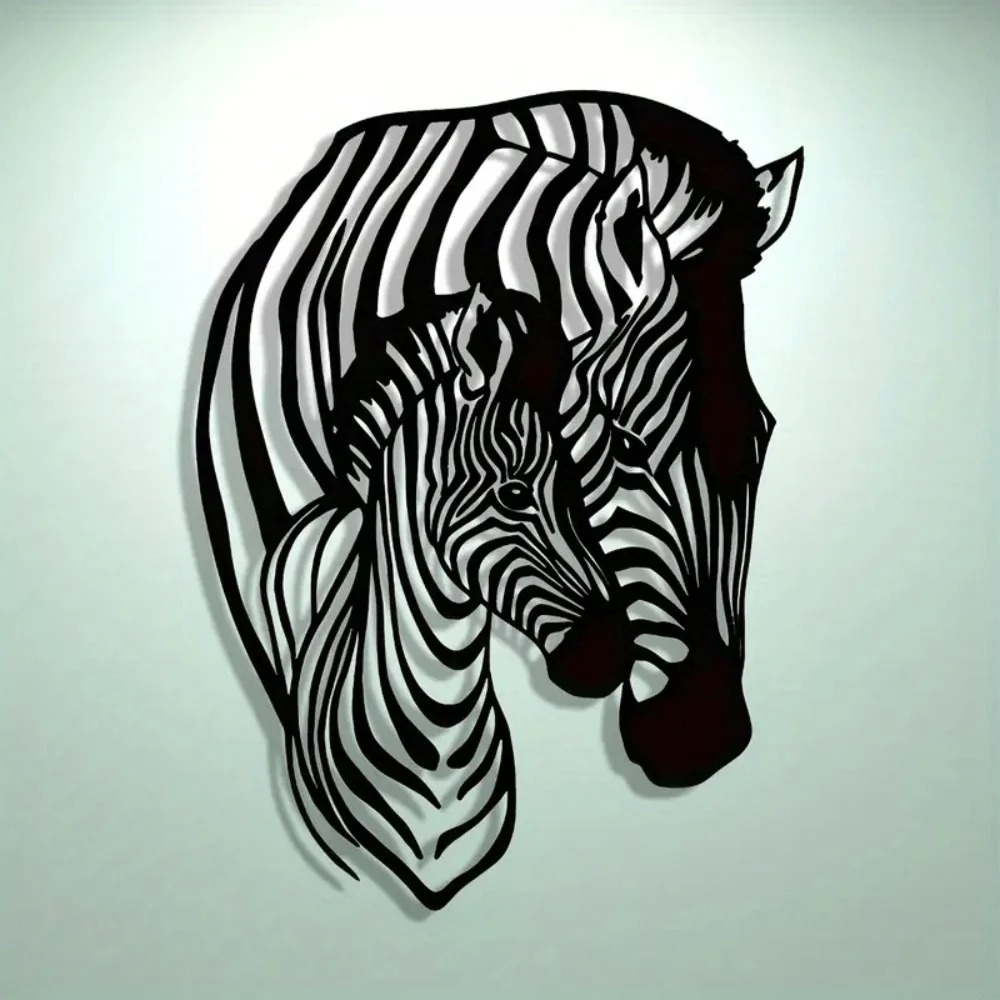 Art Craft Zebra - Metalowa dekoracja ścienna Zebra Family, minimalistyczne