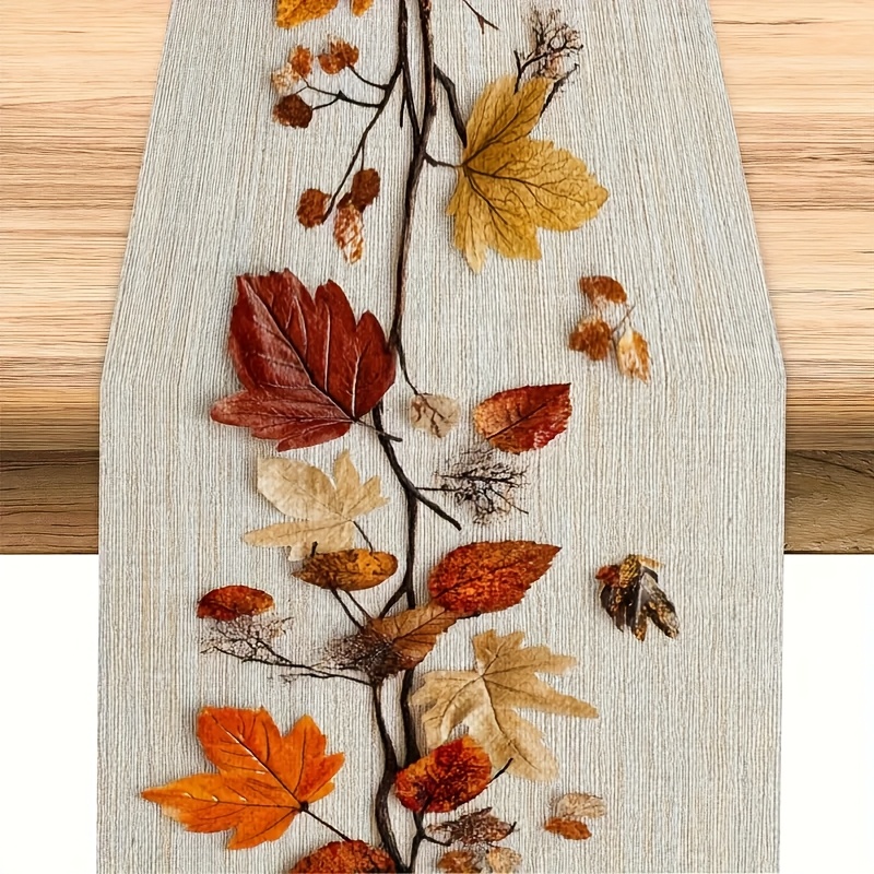 Art Craft Using Leaves - 1 Jesienny bieżnik na stół z