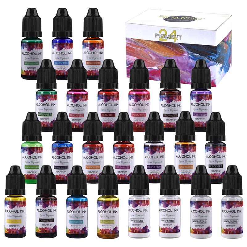 24 kolor/zestaw 10ml żywica Pi – Alcohol Ink Set recenzja i cena