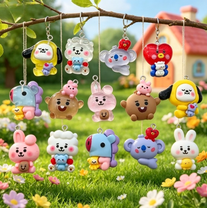 7 szt. BT21 Żywiczne Charmsy z – Art Craft Diy recenzja i cena